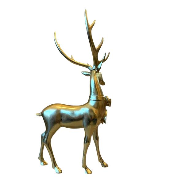 Rachel Zoe 18in Gold Reindeer with Rhinestone Bow Christmas Holiday Glam NEW - Picture 3 of 10